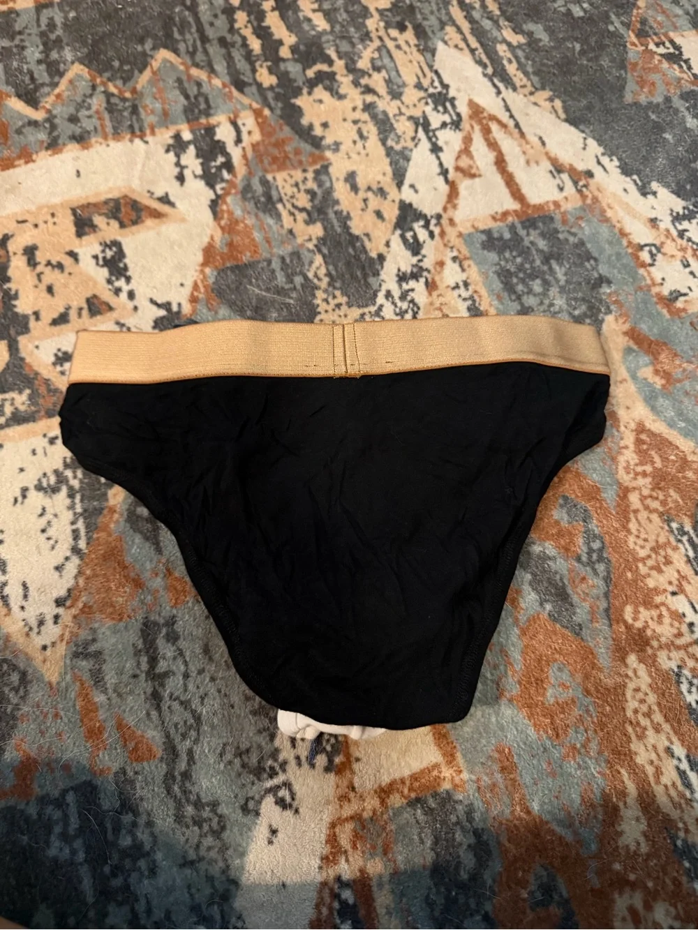 DSQUARED2 Black Briefs with Beige Branded Waistband